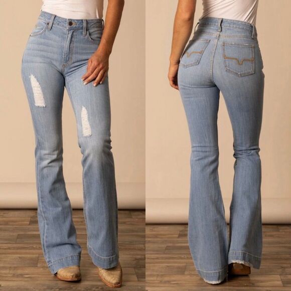 Kimes Ranch Jennifer Sugar Fade Ultra High Rise Super Wide Flare Leg Size 4/36